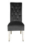 Sofa Dining Chair in Grey velvet Fabric Lion Knocker Back with Chrome Polished Steel Legs (Set of 2 chairs)