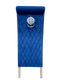 Sofa Dining Chair in Navy velvet Fabric Lion Knocker Back with Chrome Polished Steel Legs (Set of 2 chairs)