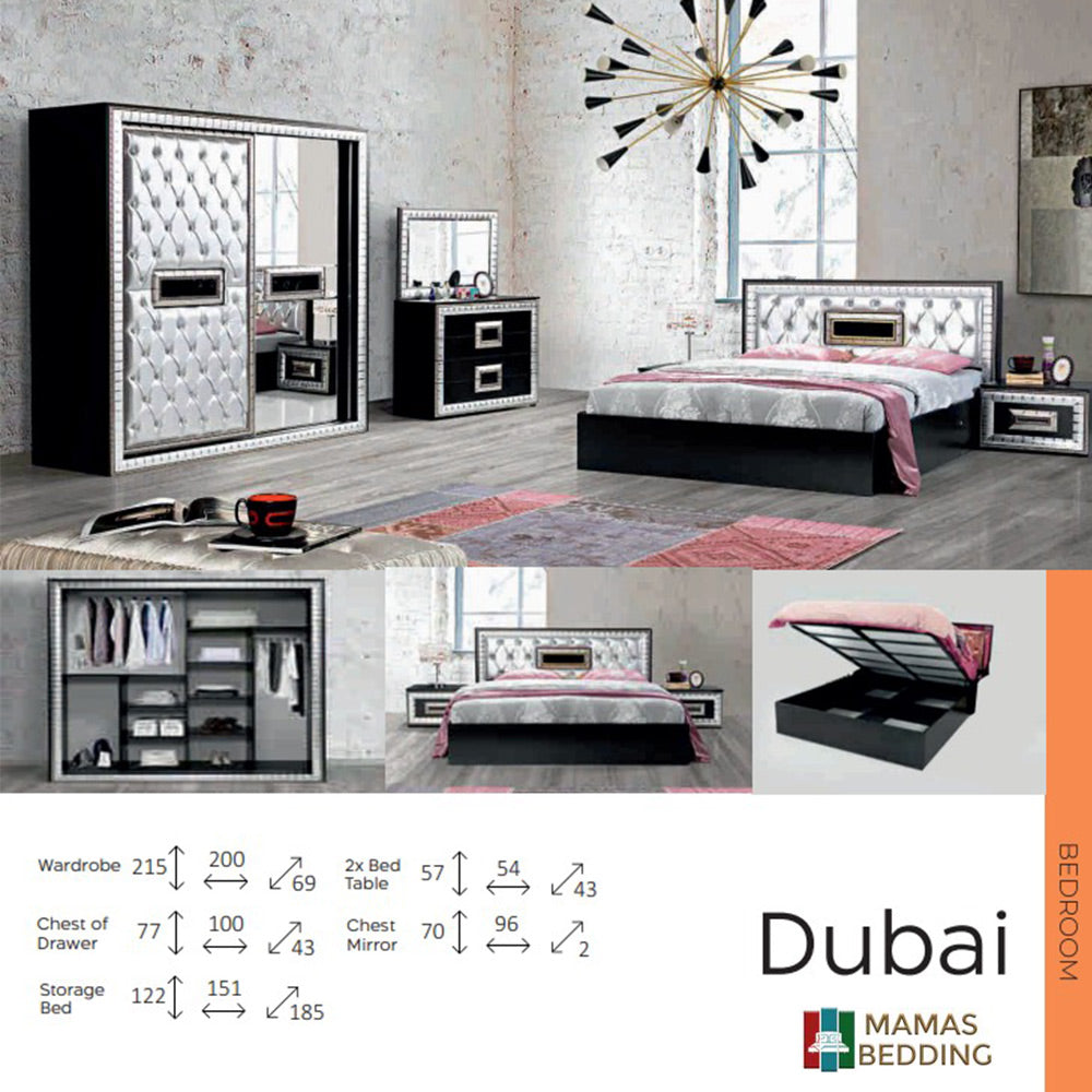 Dubai Elegant Bedroom Furniture Set In White Color