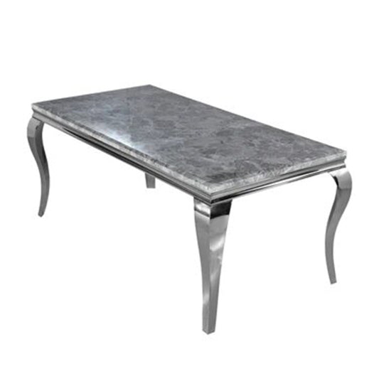 Louis Dining Marble Table With Silver Legs
