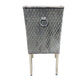Kyoto Dining Chair Velvet Fabric Tufted Front Grey Color with Chrome Legs (Set of 2)