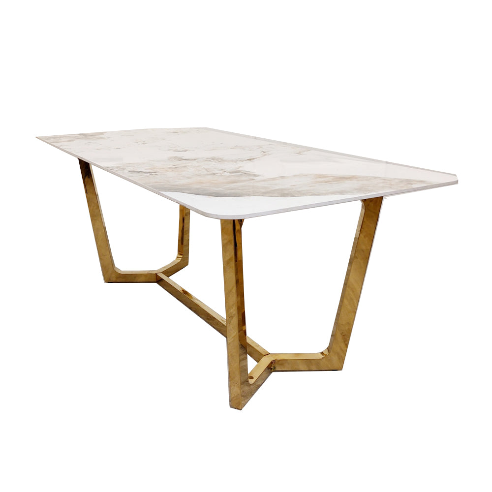 Lucien Marble Table With Gold Legs 1.8m