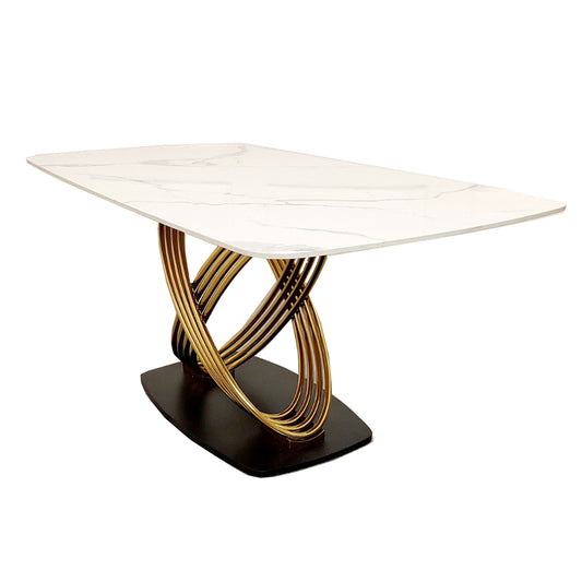 Orion Marble Dining Table With Gold Legs 1.8m