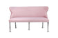Valentino Dining Bench Quilted Front Lion Knocker Tufted Back Plush Velvet Fabric with Chrome Silver Legs