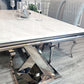 New Xavia Marble Dining Table With Silver Legs 1.8m