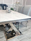 New Xavia Marble Dining Table With Silver Legs 1.8m