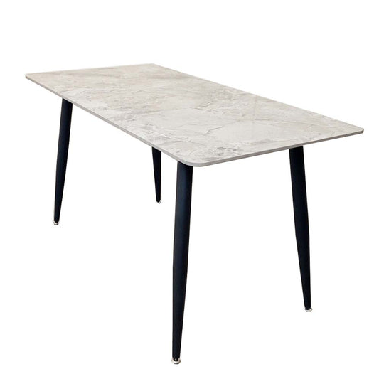 Titus Marble Dining Table With Black Legs 1.4m