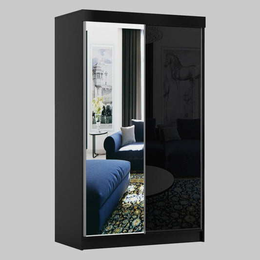 Vikas 2 Door Sliding Wardrobe With Long Mirrored Door