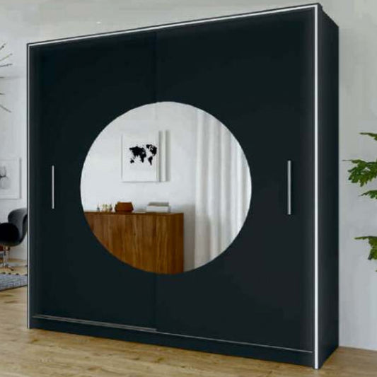 Moon Mirrored 2 Door Sliding Wardrobe In 207cm