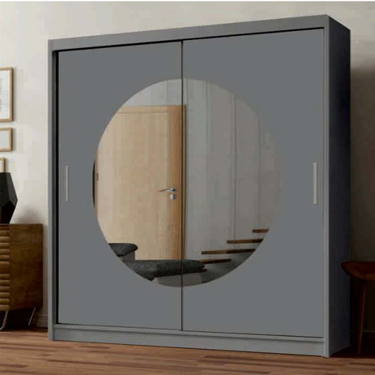 Ringo Shape 2 Door Sliding Wardrobe With Mirror