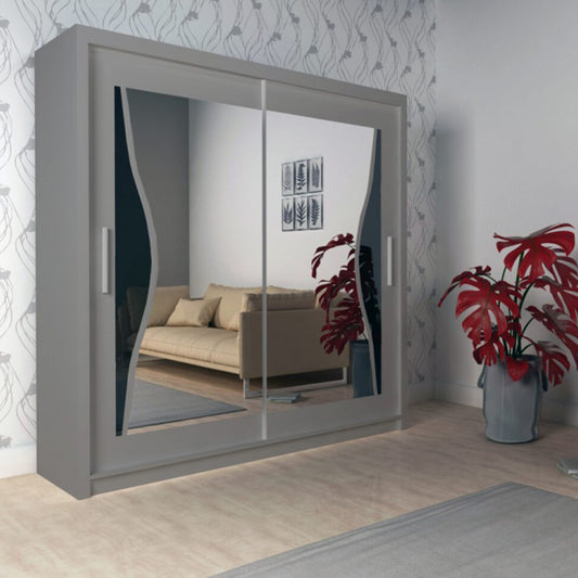 Batumi Sliding Door Wardrobe With Mirror Available In Different Sizes