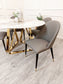 Nero Gold 1.3 Rounded Dining Marble Table With Sintered Stone Top And Gold Legs