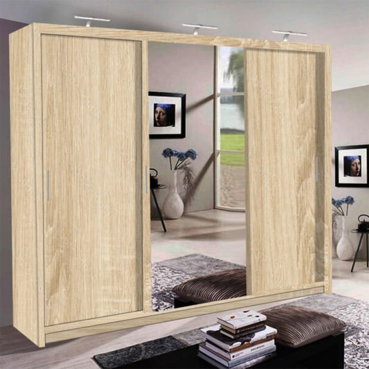 Miami 3 Door Mirrored Sliding Wardrobe 250cm