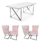 Clarion Dining Table Set With Deep Buttoned Upholstered Back Sandhurst Chairs