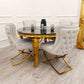 1 Pair New Sandhurst Dining Chairs With Deep Buttoned Upholstered Back