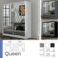 Queen Sliding 2 Door Wardrobe With Mirror Doors