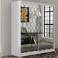 Queen Sliding 2 Door Wardrobe With Mirror Doors