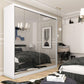 Queen Sliding 2 Door Wardrobe With Mirror Doors