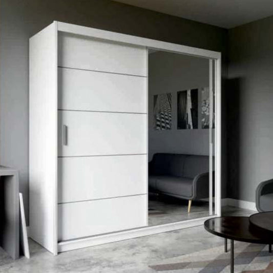 Vision 2 Door Sliding Wardrobe With Mirror In Three Colors