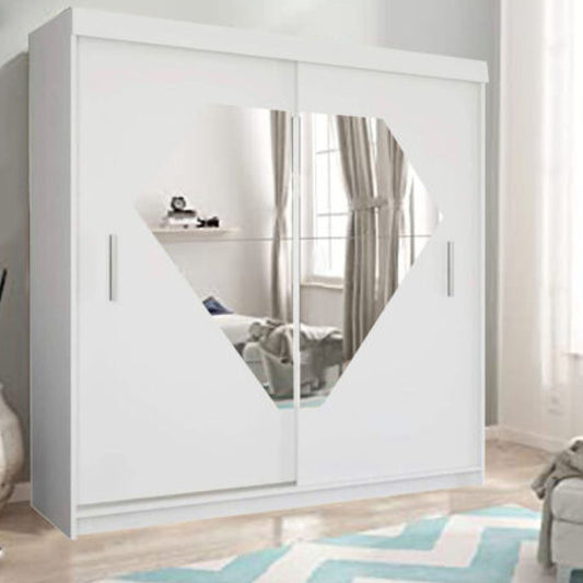 Diamond Mirror 2 Door Sliding Wardrobe